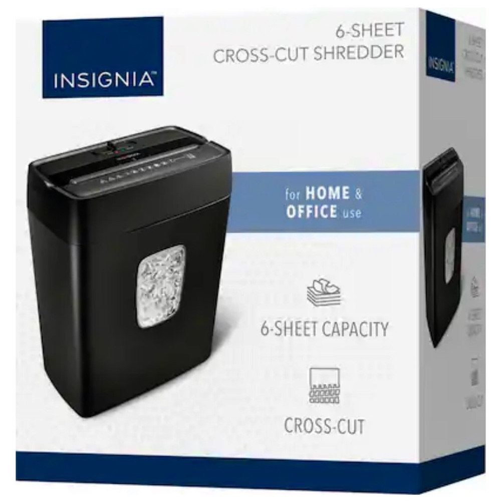 🎁 GREAT GIFT! NEW Insignia Black Cross-Cut Shredder for Home Office